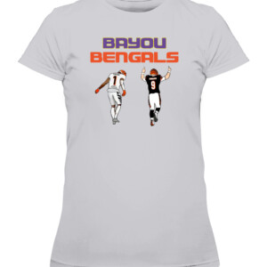 BAYOU B SHIRT BAYOU BENGALS Ja'Marr Chase Joe Burrow Cincinnati Bengals CAWTS heather grey front.jpg