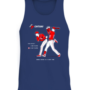 Ohtani Is A Cheat Code T Shirt Shohei Ohtani Los Angeles Angels CATT navy front.jpg