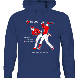Ohtani Is A Cheat Code T Shirt Shohei Ohtani Los Angeles Angels CAUH navy front.jpg