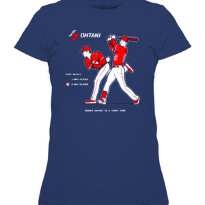 Ohtani Is A Cheat Code T Shirt Shohei Ohtani Los Angeles Angels CAWTS navy front.jpg