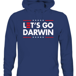 Funny Let's Go Darwin shirt Charles Darwin quote T Shirt CAUH navy front.jpg