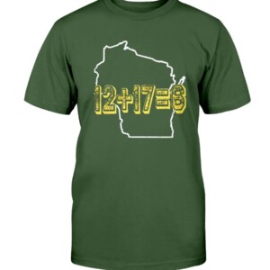12+17=6 WISCO MATH T SHIRT Green Bay Packers Aaron Rodgers Davante Adams Kurt Benkert 2021 NFC North Division Champions Shirt
