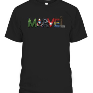 Marvel Avengers Character Text Portrait T Shirt CABT black front.jpg