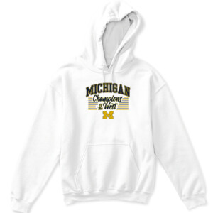 MICHIGAN CHAMPIONS OF THE WEST SHIRT Michigan Wolverines APKH white front.jpg