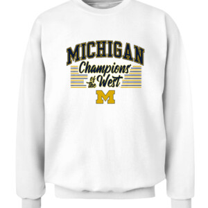 MICHIGAN CHAMPIONS OF THE WEST SHIRT Michigan Wolverines CACS white front.jpg