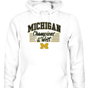 MICHIGAN CHAMPIONS OF THE WEST SHIRT Michigan Wolverines CAUH white front.jpg