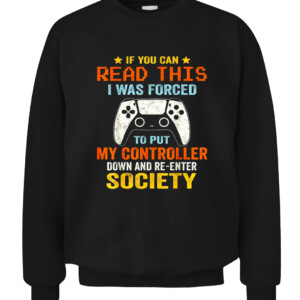 I Was Forced To Put My Controller Down Funny Gaming T shirt CACS black front.jpg
