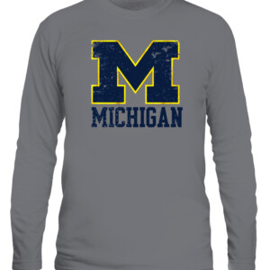BLOCK M STACK SHIRT Michigan Wolverines CALS graphite heather front.jpg