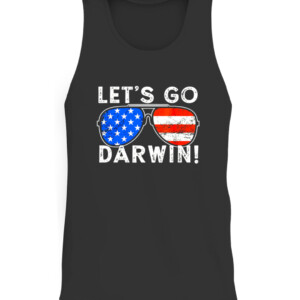 Aviator Sunglasses American Flag Let’s Go Darwin T Shirt CATT black front.jpg