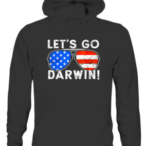 Aviator Sunglasses American Flag Let’s Go Darwin T Shirt CAUH black front.jpg