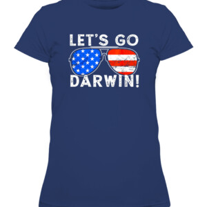 Aviator Sunglasses American Flag Let’s Go Darwin T Shirt CAWTS navy front.jpg