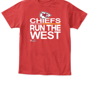 CHIEFS RUN THE WEST SHIRT 2021 AFC West Division Champions Kansas City Chiefs APKT red front.jpg