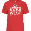 CHIEFS RUN THE WEST SHIRT 2021 AFC West Division Champions Kansas City Chiefs CABT red front.jpg
