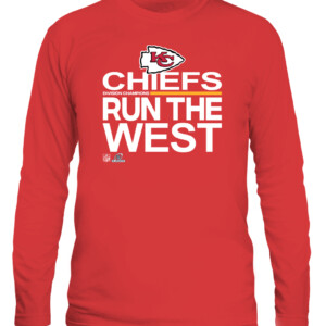 CHIEFS RUN THE WEST SHIRT 2021 AFC West Division Champions Kansas City Chiefs CALS red front.jpg