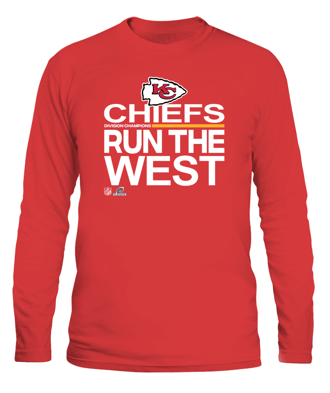 CHIEFS RUN THE WEST SHIRT 2021 AFC West Division Champions Kansas City Chiefs-CALS-red-front.jpg CHIEFS RUN THE WEST SHIRT 2021 AFC West Division Champions Kansas City Chiefs CALS red front.jpg