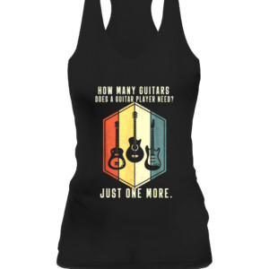 How Many Guitars Gifts For Men Guitar Players Music Vintage T Shirt CAWT black front.jpg