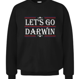 Let's Go Darwin Sarcastic Saying USA Flag Lets Go Darwin T Shirt CACS black front.jpg