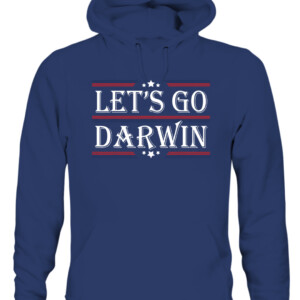 Let's Go Darwin Sarcastic Saying USA Flag Lets Go Darwin T Shirt CAUH navy front.jpg
