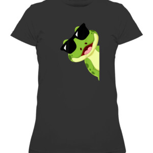 FUNNY FROG WITH SUNGLASSES T Shirt CAWTS black front.jpg