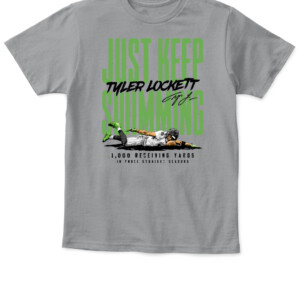 Just Keep Swimming Shirt Tyler Lockett Seattle Seahawks APKT sport grey front.jpg