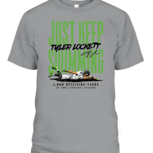 Just Keep Swimming Shirt Tyler Lockett Seattle Seahawks CABT sport grey front.jpg