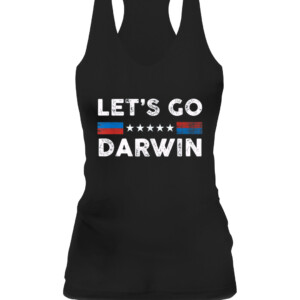Lets Go Darwin US Flag Vintage Tee Shirt CAWT black front.jpg