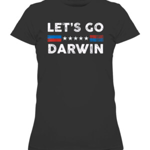 Lets Go Darwin US Flag Vintage Tee Shirt CAWTS black front.jpg