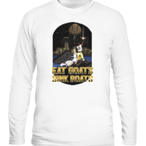 EAT GOATS SINK BOATS SHIRT Army Black Knights CALS white front.jpg