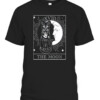Moon Tarot Card and Cat Occult Graphic T Shirt CABT black front.jpg