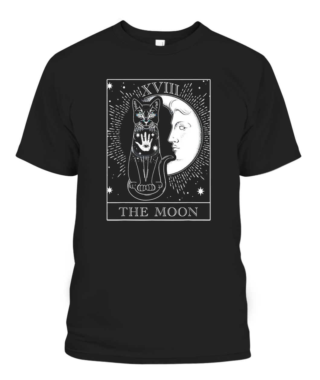 Moon Tarot Card and Cat Occult Graphic T-Shirt-CABT-black-front.jpg Moon Tarot Card and Cat Occult Graphic T Shirt CABT black front.jpg