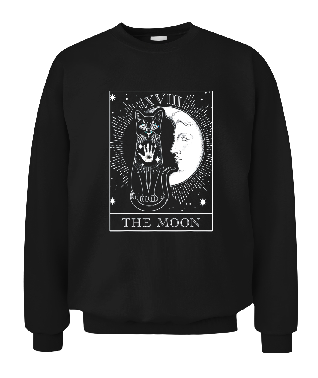 Moon Tarot Card and Cat Occult Graphic T-Shirt-CACS-black-front.jpg Moon Tarot Card and Cat Occult Graphic T Shirt CACS black front.jpg
