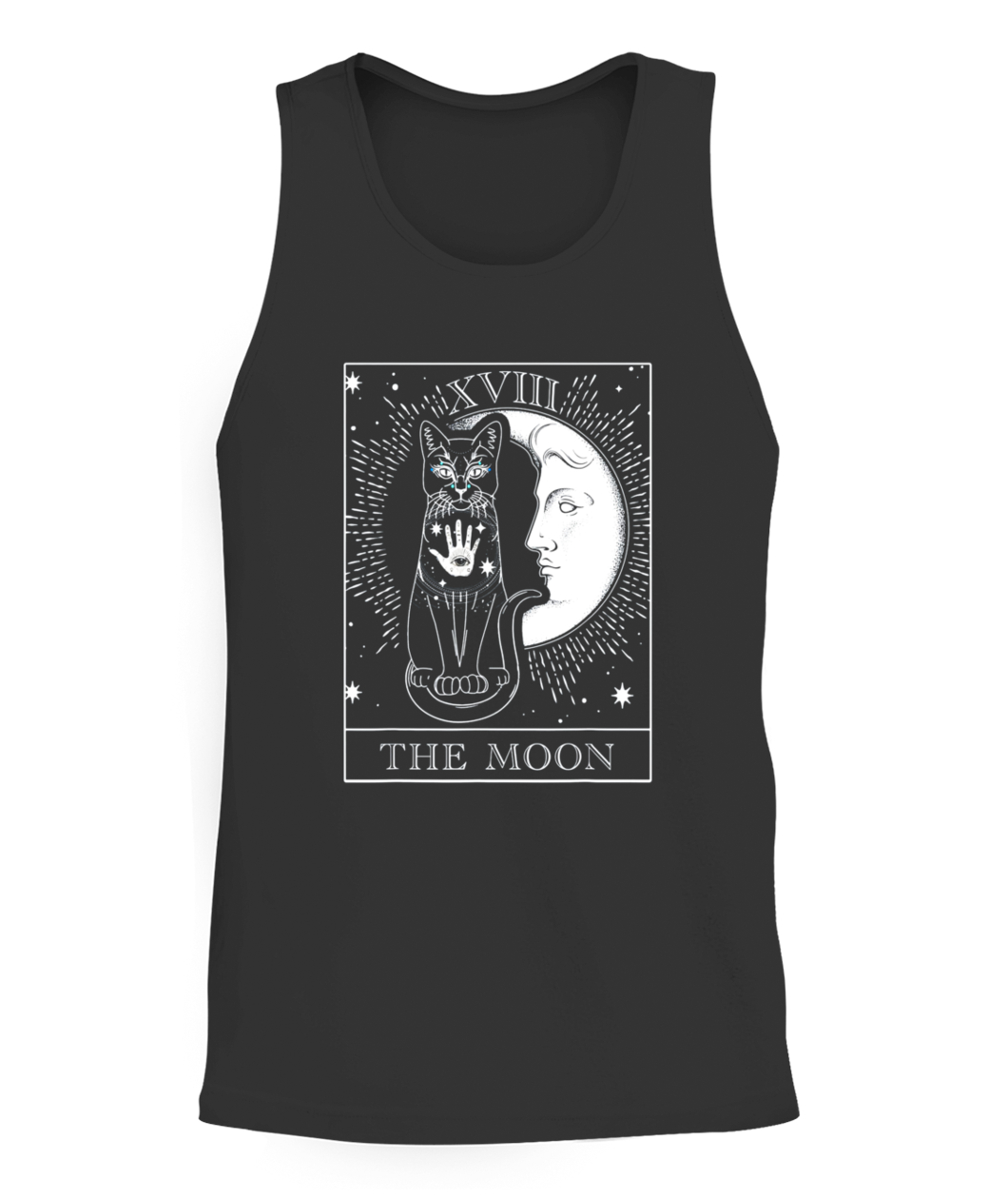 Moon Tarot Card and Cat Occult Graphic T-Shirt-CATT-black-front.jpg Moon Tarot Card and Cat Occult Graphic T Shirt CATT black front.jpg