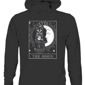 Moon Tarot Card and Cat Occult Graphic T Shirt CAUH black front.jpg