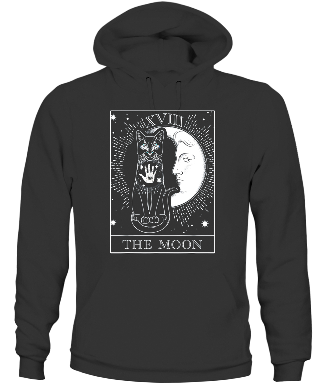 Moon Tarot Card and Cat Occult Graphic T-Shirt-CAUH-black-front.jpg Moon Tarot Card and Cat Occult Graphic T Shirt CAUH black front.jpg
