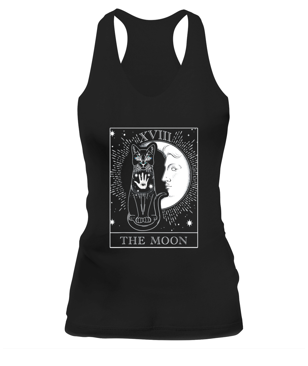 Moon Tarot Card and Cat Occult Graphic T-Shirt-CAWT-black-front.jpg Moon Tarot Card and Cat Occult Graphic T Shirt CAWT black front.jpg