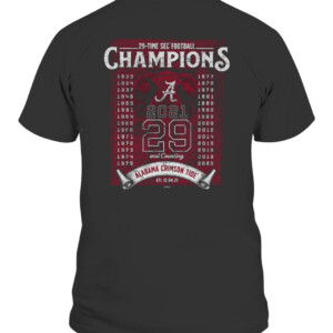 2021 SEC Football Conference Champions 2 Hit Score T Shirt Alabama Crimson Tide CABT black back.jpg
