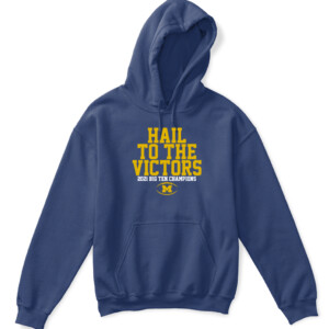 HAIL TO THE VICTORS B1G CHAMPS SHIRT Michigan Wolverines APKH navy front.jpg