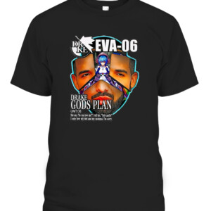 Drake Evangelion Shirt Drake Eva 06 Drake Gods Plan CABT black front.jpg