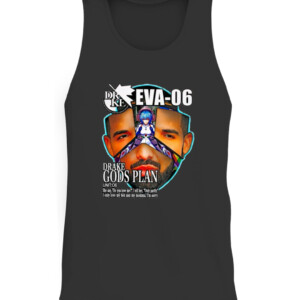 Drake Evangelion Shirt Drake Eva 06 Drake Gods Plan CATT black front.jpg