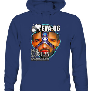 Drake Evangelion Shirt Drake Eva 06 Drake Gods Plan CAUH navy front.jpg