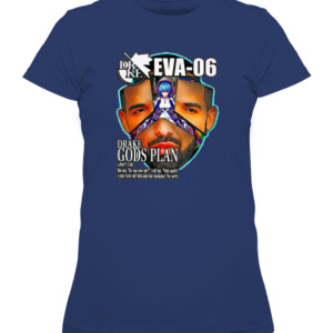 Drake Evangelion Shirt Drake Eva 06 Drake Gods Plan CAWTS navy front.jpg