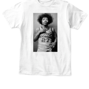 Jimi Hendrix x Seattle SuperSonics Shirt Klay Thompson Jimi Hendrix Shirt Golden State Warriors APKT white front.jpg