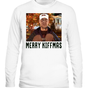 MERRY KIFFMAS SHIRT Lane Kiffin Ole Miss National Lampoon's Christmas Vacation Chevy Chase Clark Griswold CALS white front.jpg