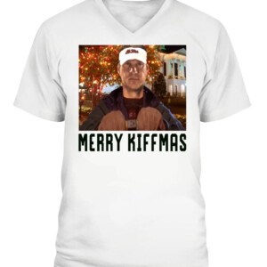 MERRY KIFFMAS SHIRT Lane Kiffin Ole Miss National Lampoon's Christmas Vacation Chevy Chase Clark Griswold CAVN white front.jpg