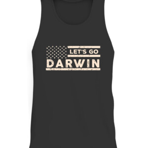 Lets Go Darwin US Flag Vintage T Shirt CATT black front.jpg
