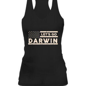 Lets Go Darwin US Flag Vintage T Shirt CAWT black front.jpg