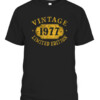 44 years old 44th Birthday Anniversary Gift Limited 1977 T Shirt CABT black front.jpg