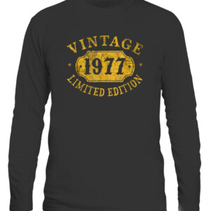 44 years old 44th Birthday Anniversary Gift Limited 1977 T Shirt CALS black front.jpg