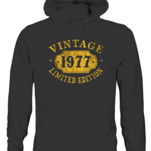 44 years old 44th Birthday Anniversary Gift Limited 1977 T Shirt CAUH black front.jpg