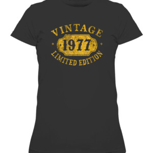 44 years old 44th Birthday Anniversary Gift Limited 1977 T Shirt CAWTS black front.jpg